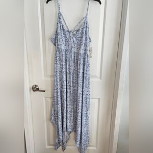 🔥🍍 NWT! DEREK Heart blue and white soft maxi dress size 2X 🍍🔥
